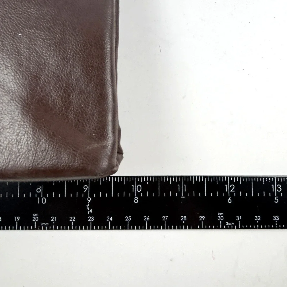 Vintage Leather‎ Clutch Bag Womens OS Brown Gold Handle Kiss Lock MCM 50's 60's